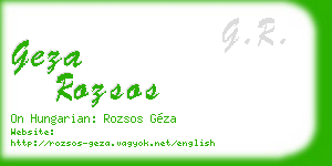 geza rozsos business card