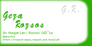 geza rozsos business card